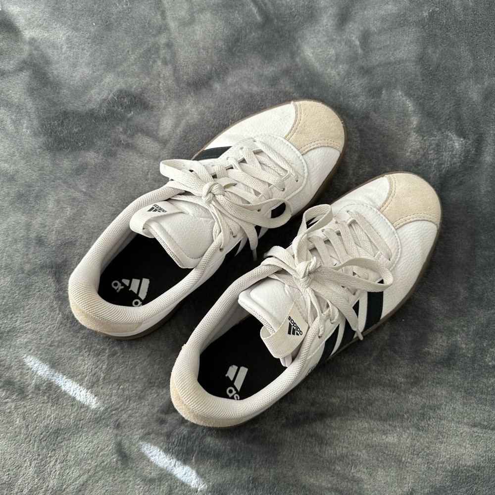 Adidas Classic White and Black Trainers